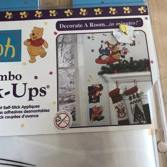 Jumbo Pooh Winter Pre-Cut Reusable Wall Stick Ups - Picture 2 of 6
